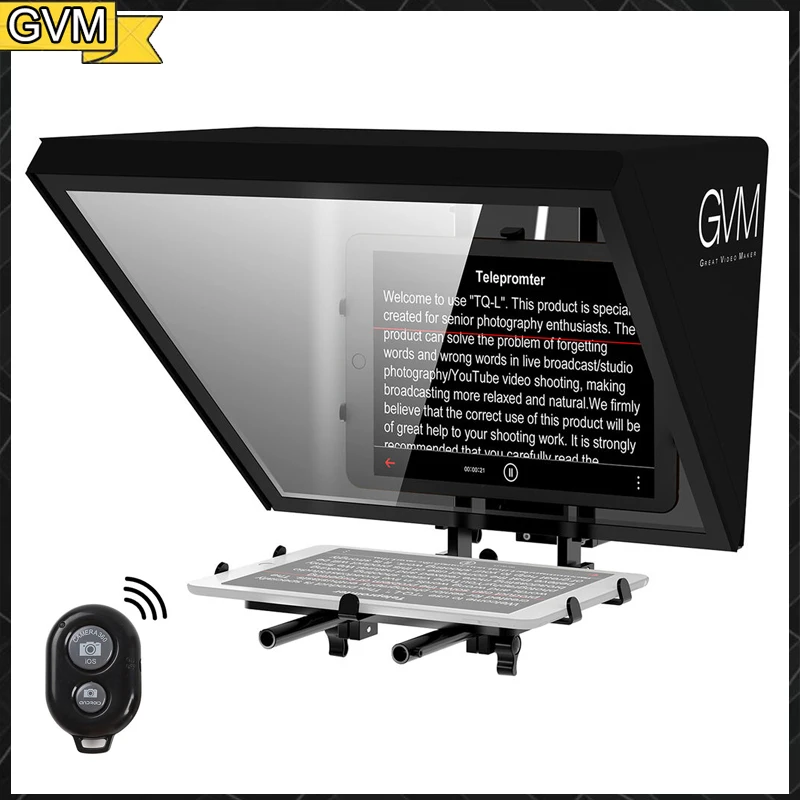 GVM TQ-L Teleprompter for Tablets and Smartphones with Bluetooth Remote and App