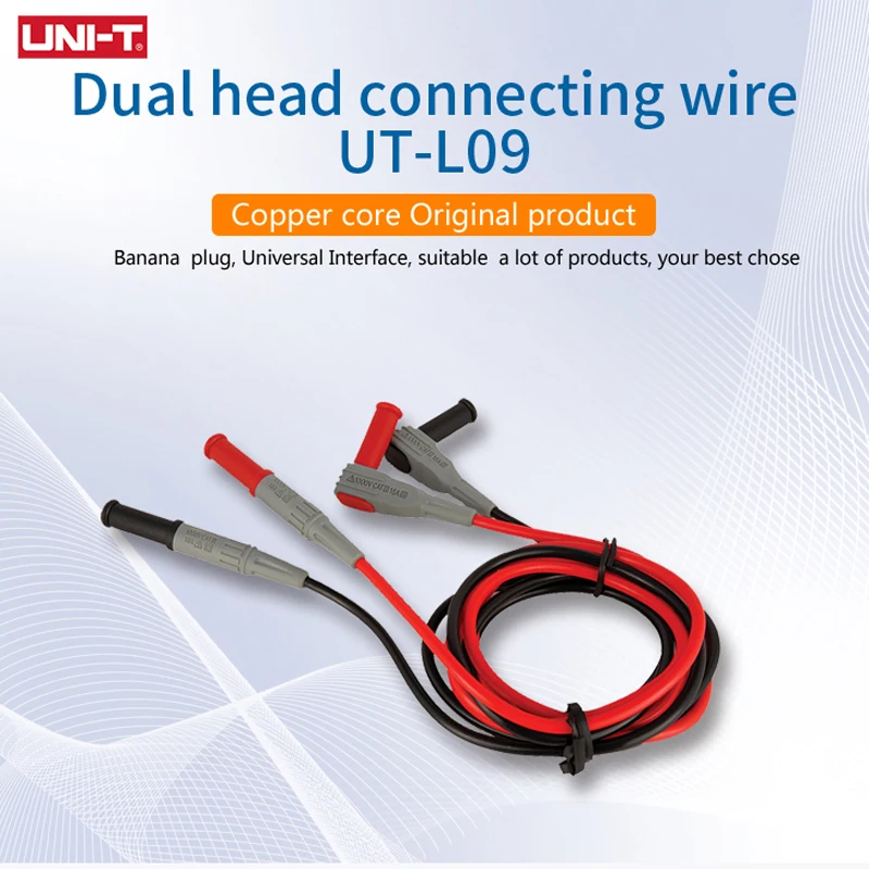 

UNI-T UT-L09 измерительные выводы для мультиметра, зонд с двойной головкой для подключения провода, 1000 В/10 А, зонд с двойной головкой для подключения провода