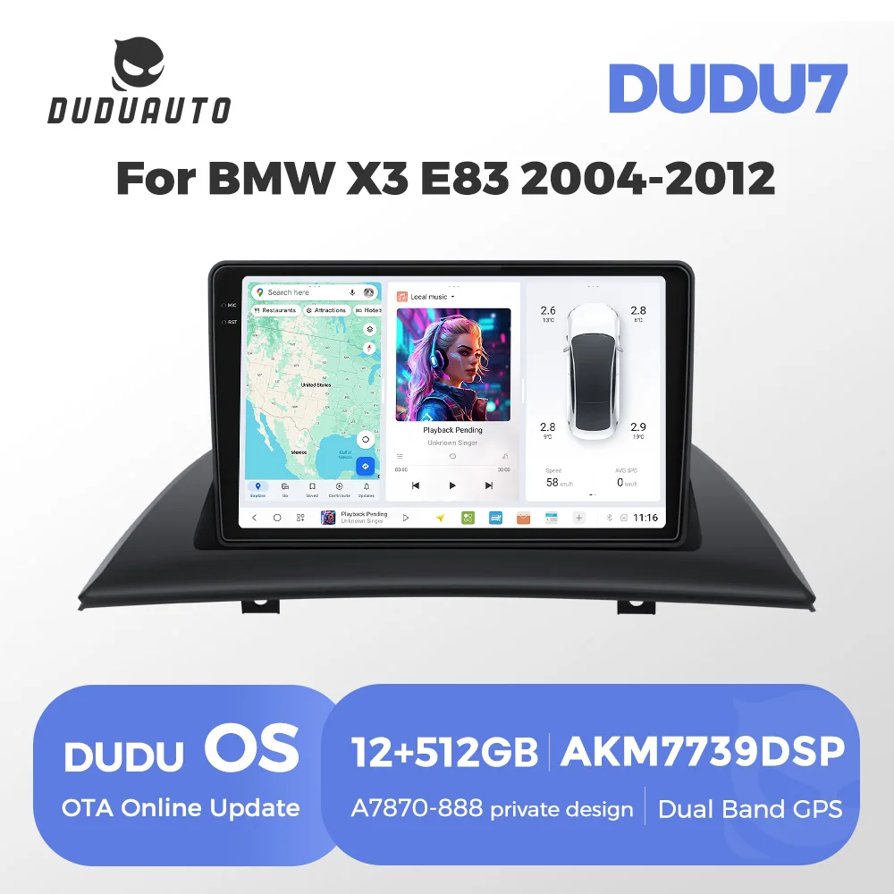 EU Lager DUDUAUTO DUDU7 DUDU OS 7870 CarPlay Auto Radio Für BMW X3 E83 2003-2011 GPS Navigation 4G multimedia Android Auto Stereo intelligente systeme für autos autoradio carplay apple carplay android auto