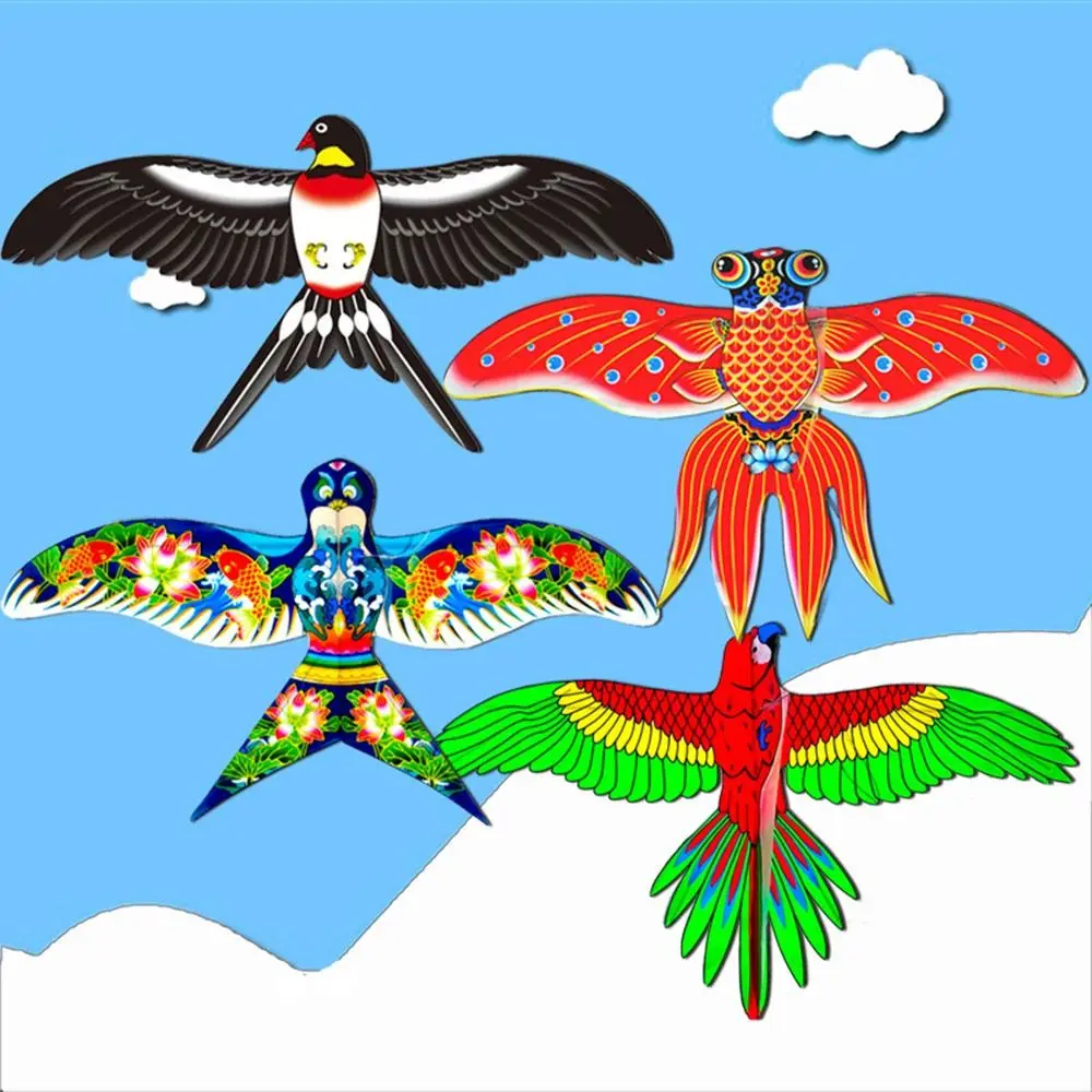 Outdoor Plastic Dynamic Kites Cartoon Easy Control Fishing Rod Kites Lightweight Long Tail Kids Gift