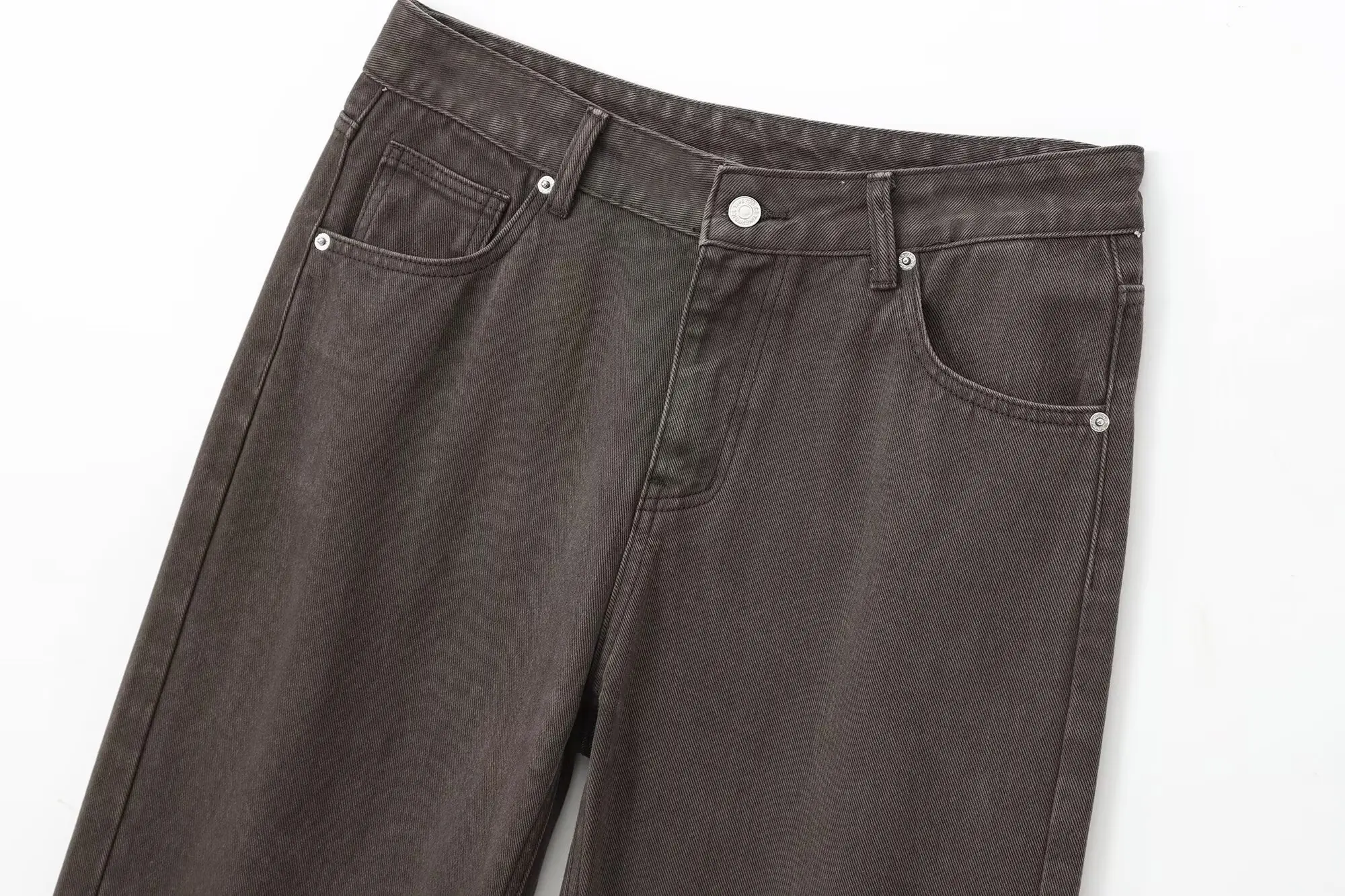 Retro brown wash effect on denim
