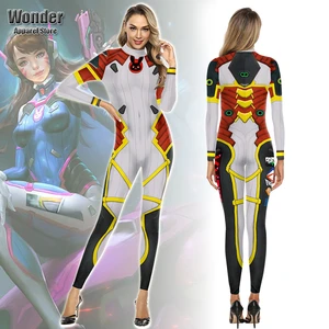 Women Men Punk Future Robot ET Machine 3D Printing Jumpsuit Adult Halloween Cosplay Costumes Party Role Playing Dress Up Outfit