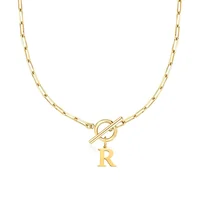 Collier initial en acier inoxydable pour femmes, pendentif à breloques avec lettres A-Z, ras du cou, chaîne de collier de déduction Ot pour femmes, 2025 5