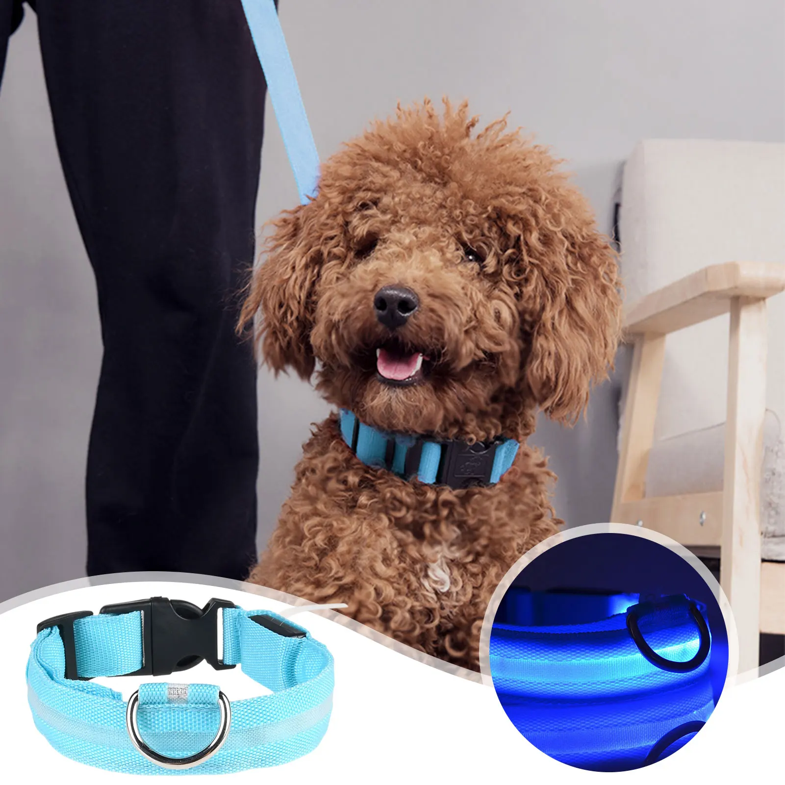 Ошейник для собак с USB-зарядкой нейлоновый ошейник защита от потери и