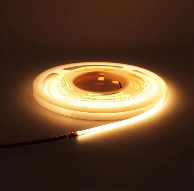 5m DC12V/24V 3mm Ultra Super Thin COB Led Strip Light 384 Led/M Dimmable Linear LED Tape Bar White Natural Warm Color