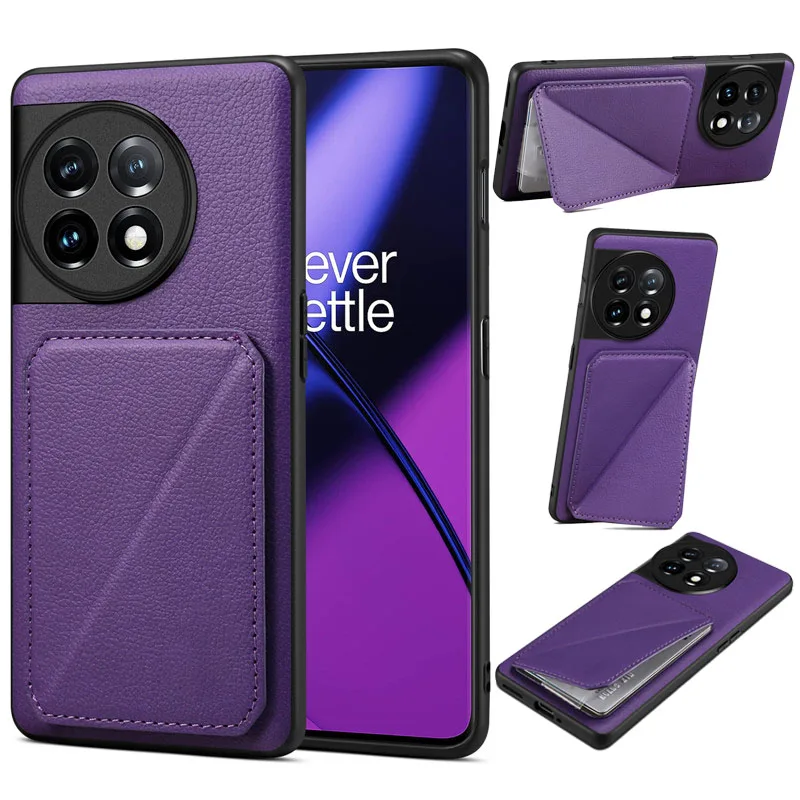 Luxury Leather Magnetic Wallet Phone Case with Card Holder and Stealth Pocket