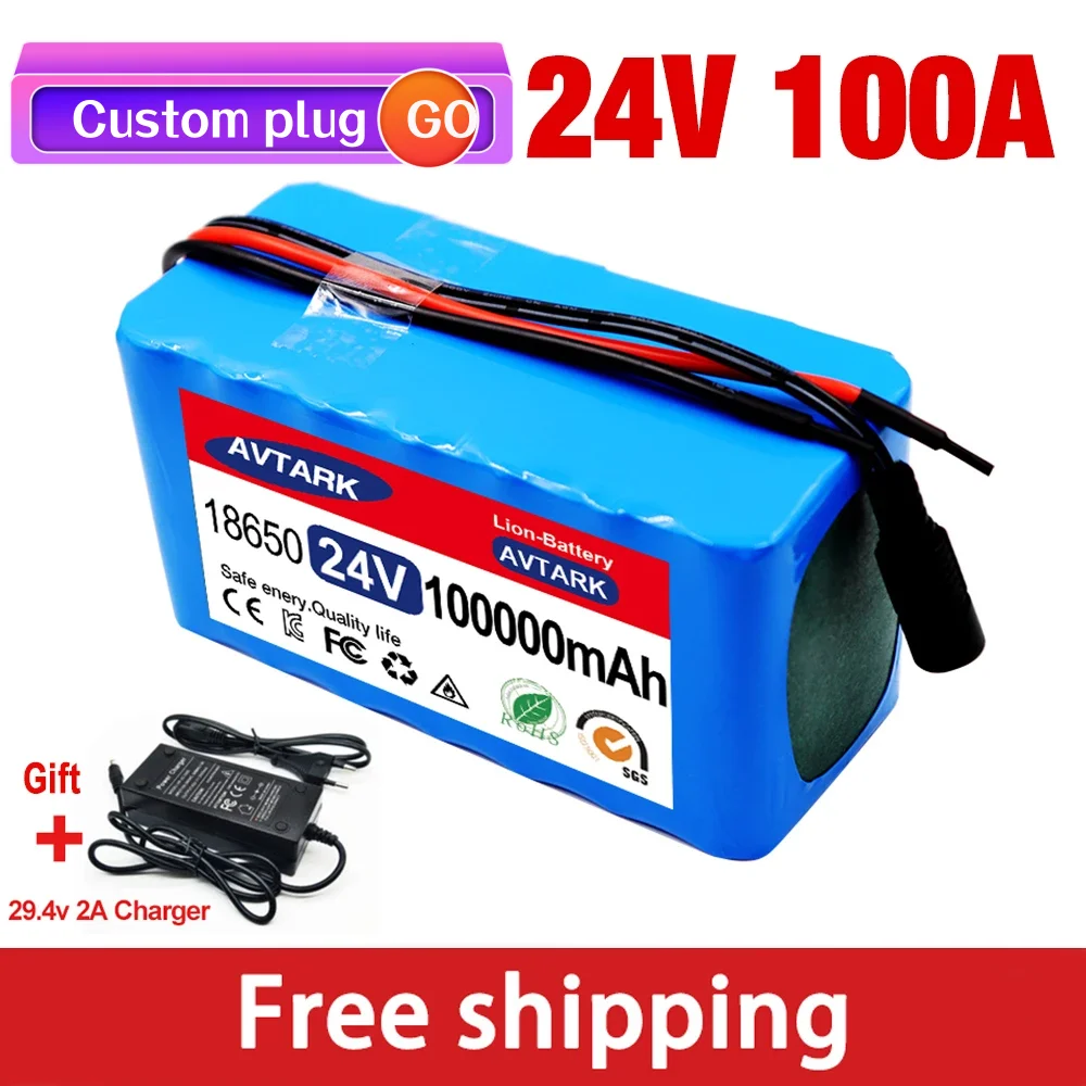 

Customizable Plug NEW 7s3p 24V 100Ah 18650 Lithium Battery Pack with US/EU 2A Charger for Electric Bicycles and Mopeds