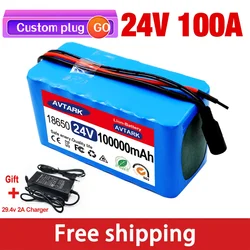Customizable Plug NEW 7s3p 24V 100Ah 18650 Lithium Battery Pack with US/EU 2A Charger for Electric Bicycles and Mopeds