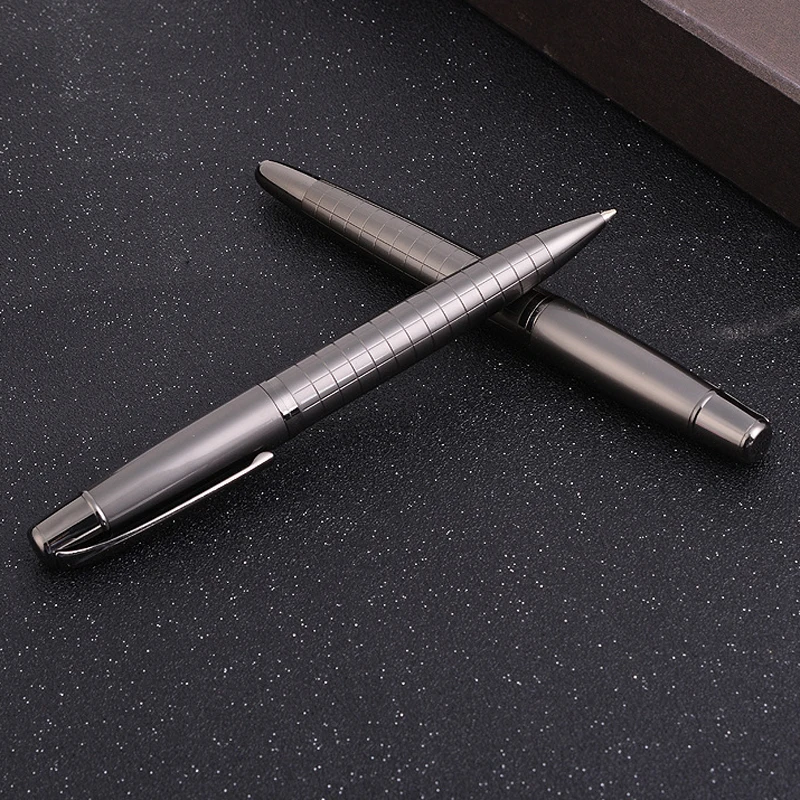 Business Rotating Metal Ballpoint Pen High Quality Black Ink Smooth Writing Rollerball Signature Pen Office Gifts Stationery