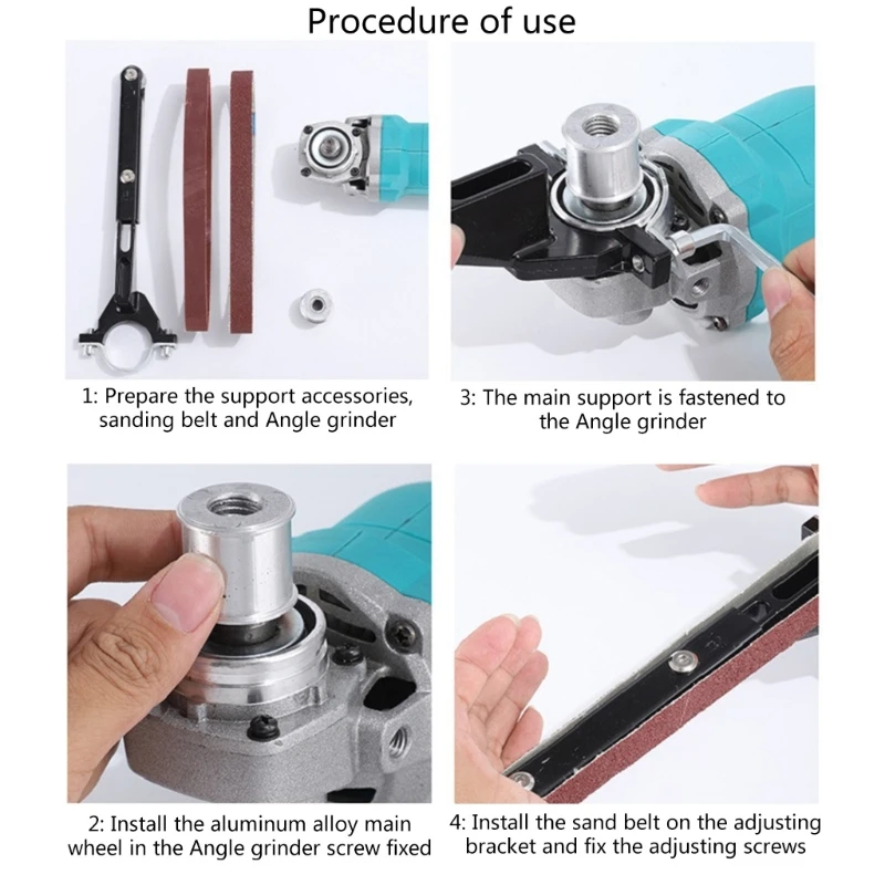Electric Belt Grinder Belt Sander Attachment Angled Grinder Modified Sand Machine Pipe Sander Polisher M4YD
