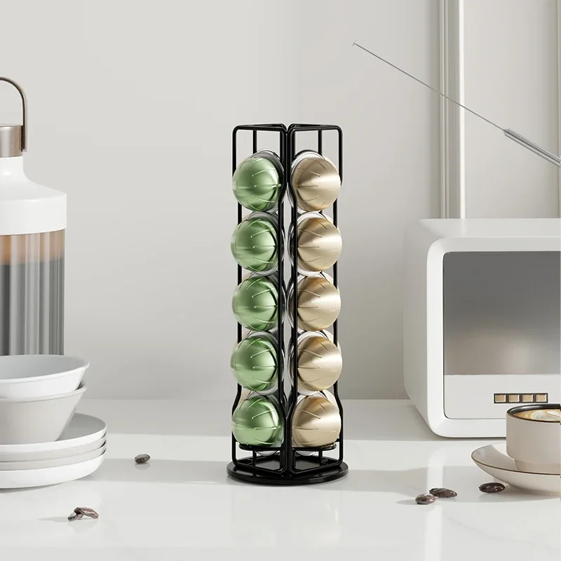 Soporte giratorio para cápsulas de café Nespresso Vertuo line, estante de  exhibición, torre de almacenamiento para 20 tazas - AliExpress