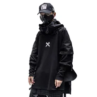Black Japanese Streetwear Trench Coats Techwear Hoodie Jackets for Men - Image 5