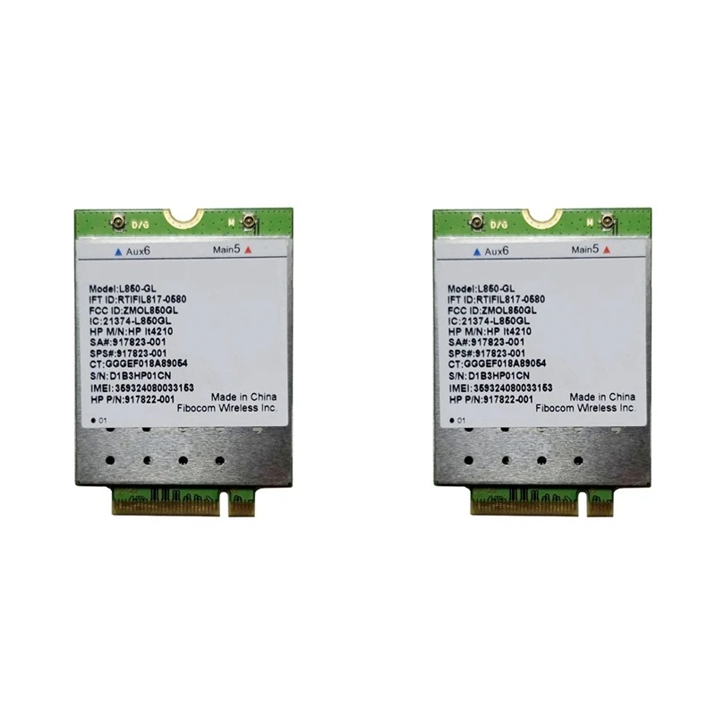 2X L850-GL LT4210 FDD-LTE TDD-LTE 4G 카드, 4G 모듈 SPS,917823-001, 430 440 450 G5 노트북용