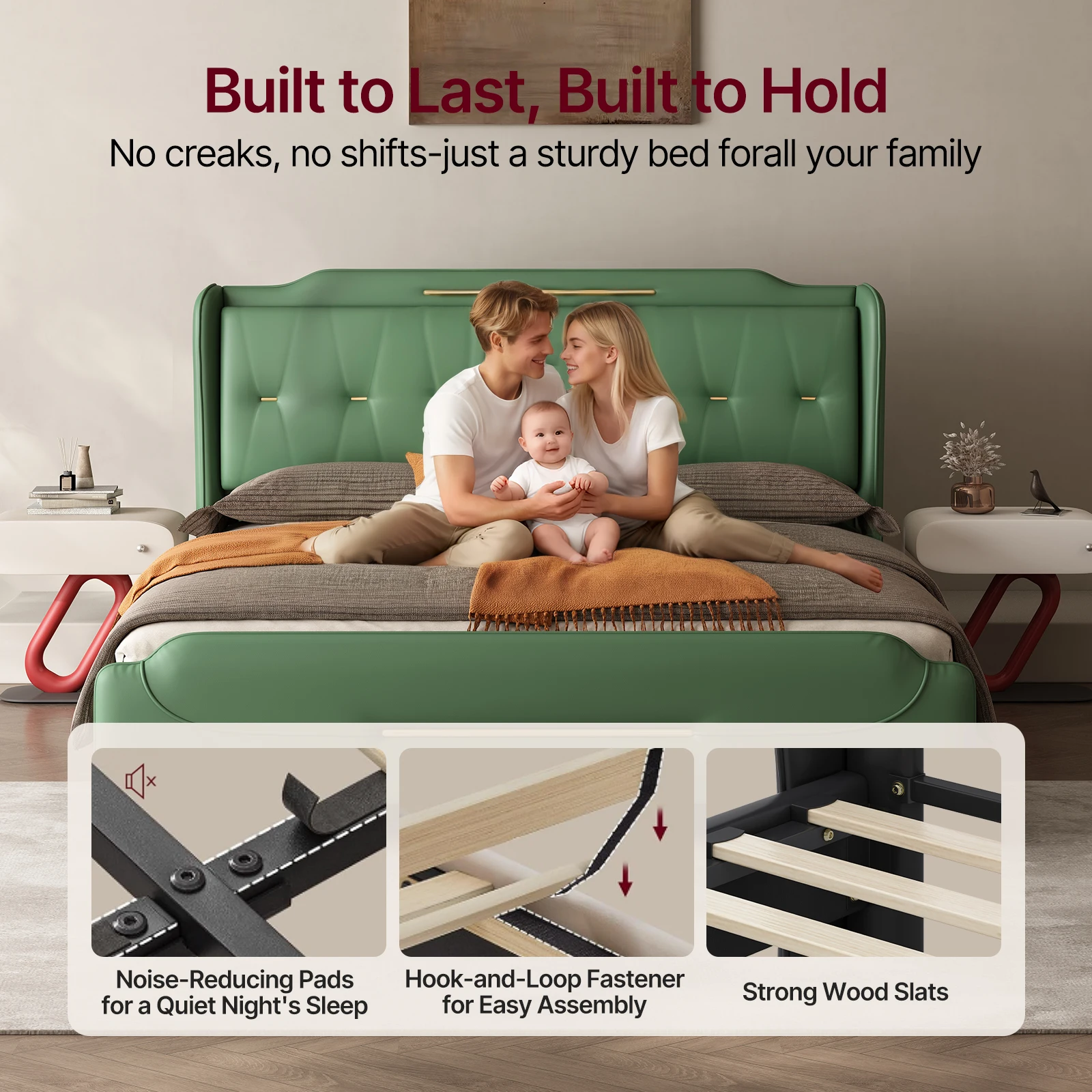 Queen Gold Accent Bed 4