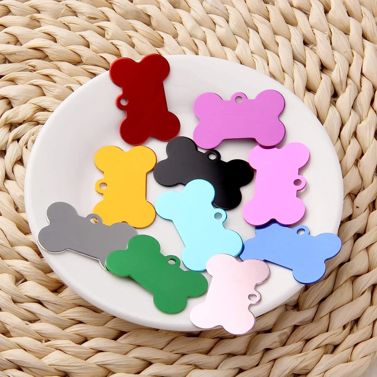 30 Pcs Blank Aluminum Alloy Dog Tags for Dogs and Cats pet laser engraved tags