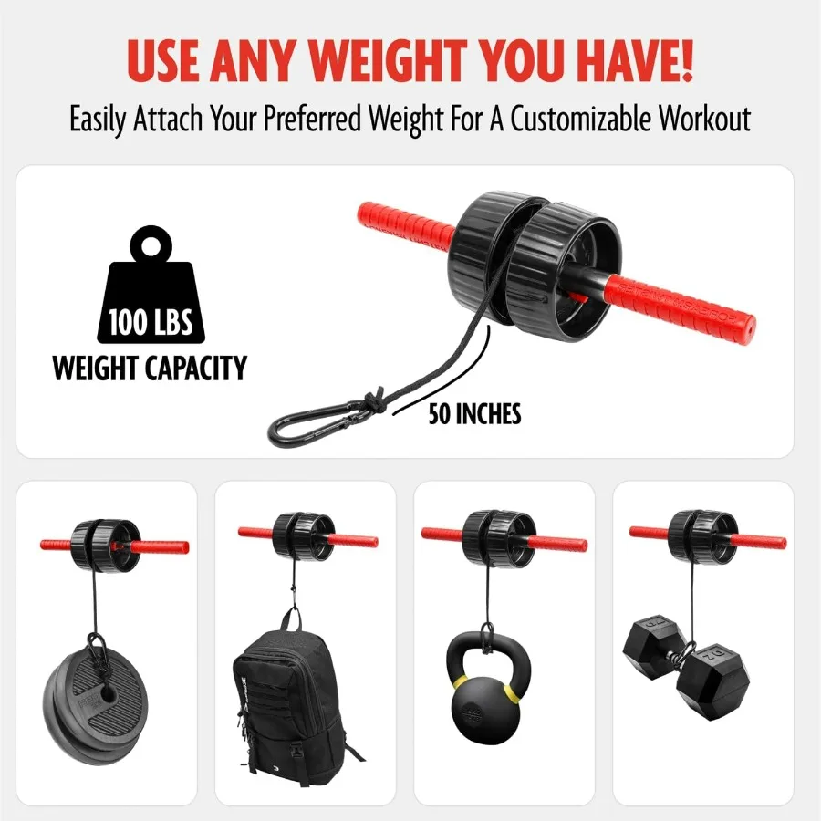 Forearm Strengthener & Wrist Roller - 2 in 1 Arm Exerciser with Non-Slip Premium Grip, Durable Nylon Rope - Helps with Elbow Ten