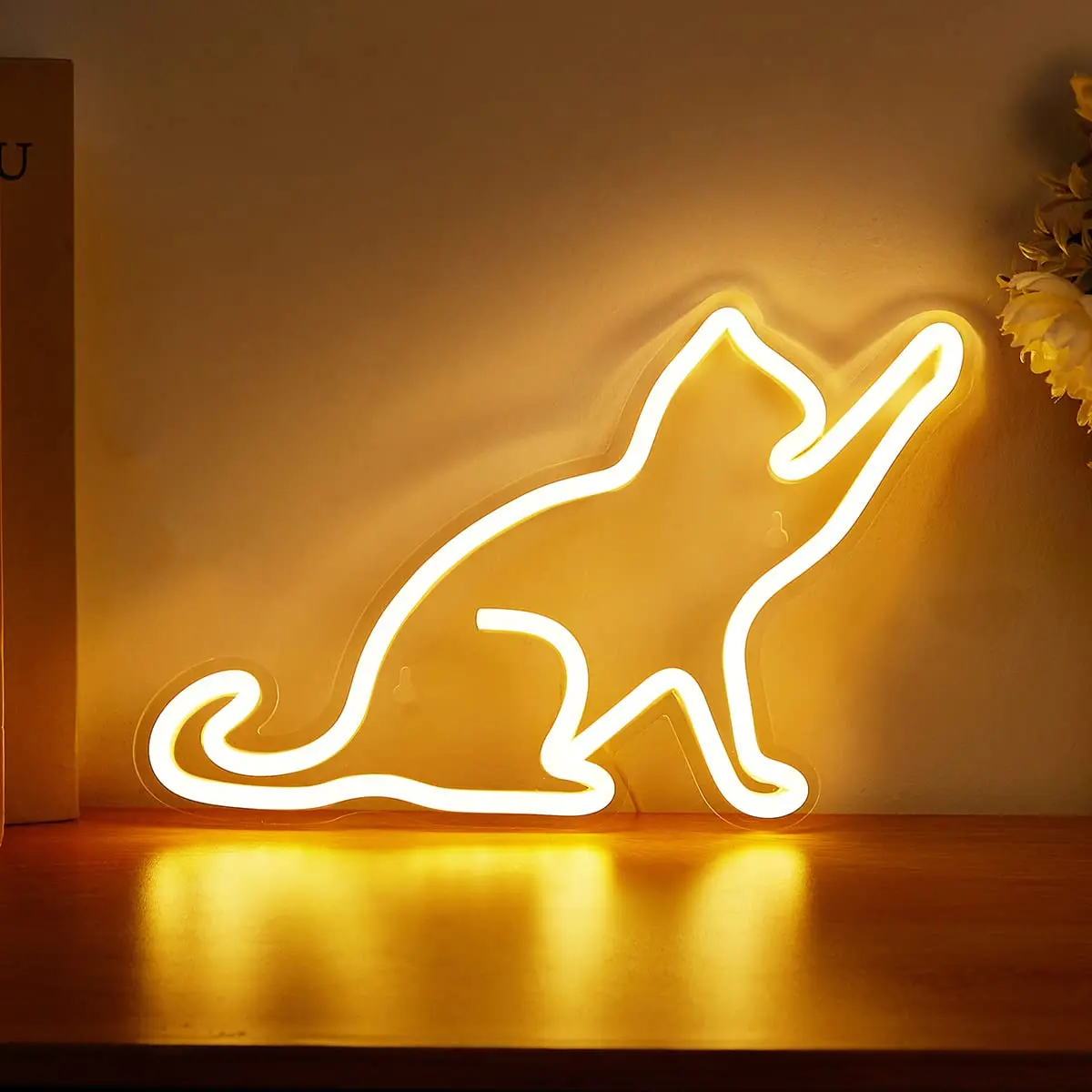 

Lovely Cat LED Neon Light Sign 3D Wall Aesthetics Art Neon Signs For Bedroom Decor USB Powered Dimmable Neon Night Light
