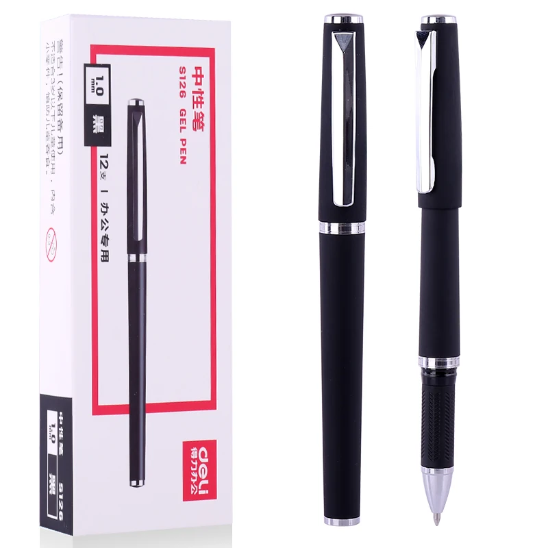 Deli Black Ink 1.0mm Gel Pen Office Pen Large Capacity Pen Signing Pen Student School Supplies Pen For Exam High-quality Pen deli index tab 44x25mm 50pcs x2 paper stickers bookmark category classification citation pagination tags school stationery