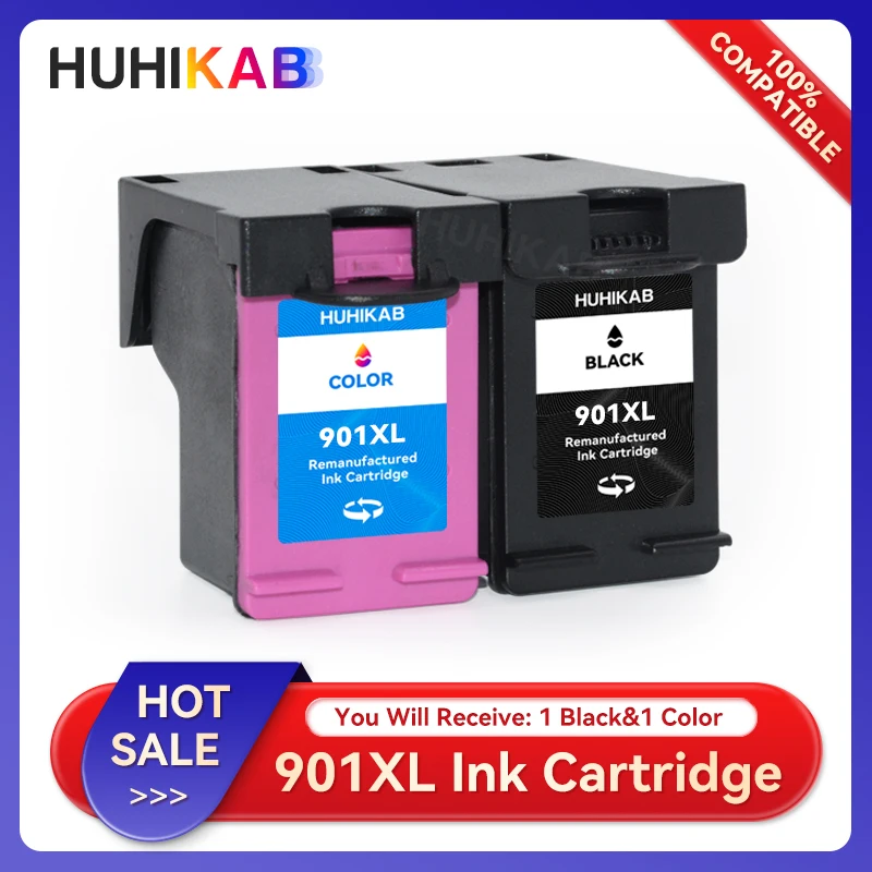 Sostituzione Delle Cartucce Di Inchiostro Huhikab 901Xl Per Hp901Xl Per Cartuccia Di Inchiostro Hp Hp 901 Per Officejet 4500 J4500 J4540 J4550 J4580