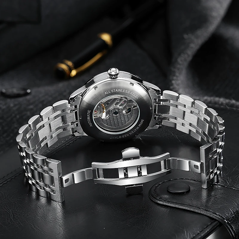 Tourbillon Wristwatches For Men Watches Starry Sky Luminous Automatic Mechanical Watch Luxury Brand Waterproof Moon Phase Clock