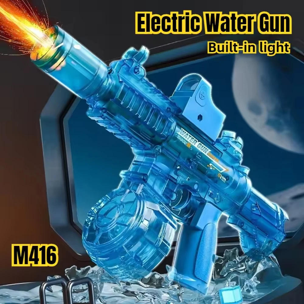 2026M416 LED-Simulations-Feuerpistole für Kinder, elektrische Wasserpistole mit großem Fassungsvermögen, automatischer Dauerbetrieb, Sommer für Jungen_voghion.com