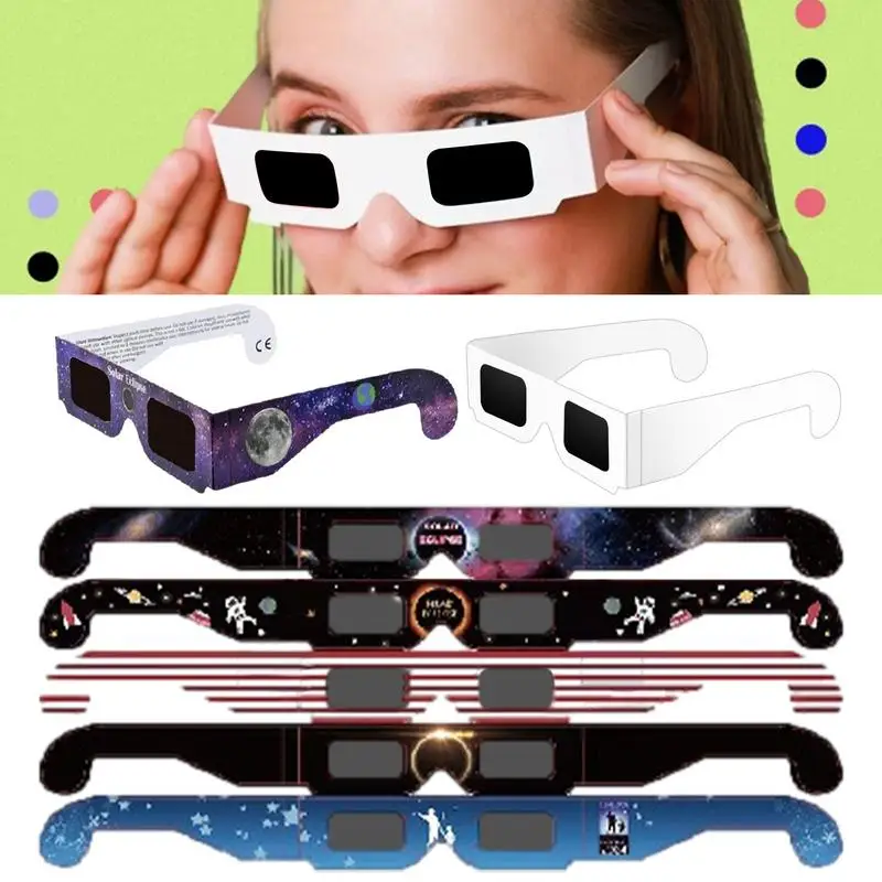 

Solar Eclipse Glasses Safe Framed Eyeglasses Safe Solar Eclipse Viewing Glasses Harmful Light Protection Solar Eclipse Glasses