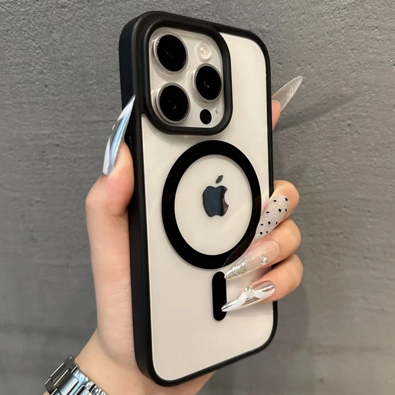 حافظة هاتف مغناطيسية فاخرة جديدة مضادة للصدمات لهاتف آيفون 17 16 15 14 13 12 11 Pro Max Plus لغطاء حافظات الشحن اللاسلكية Magsafe