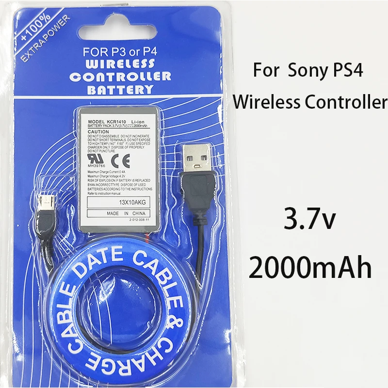 New2000mAhKCR1410ForSonyPS4WirelessControllerReplacement