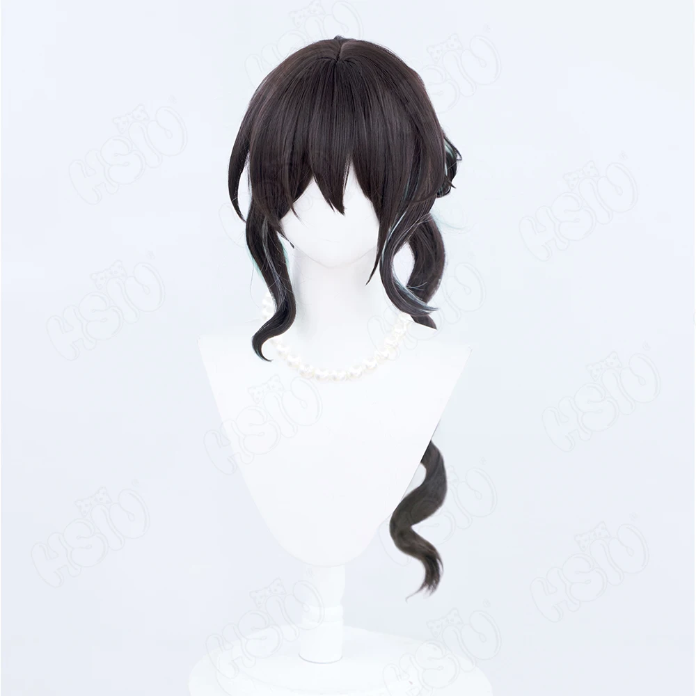 

Soft Cat Brand Game Honkai Star Rail Ruan Mei Cosplay Wig Brown-black mixed-color ponytail long hair Halloween Wig Party Wig
