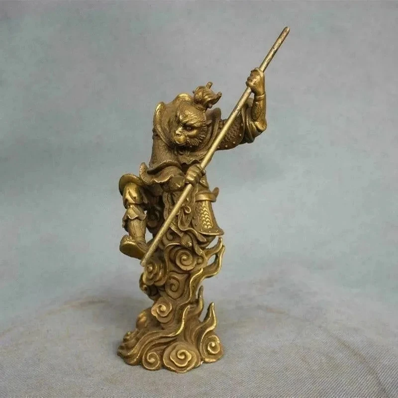 

bronze copper carved a adorable small monkey king Sun Wukong on cloud