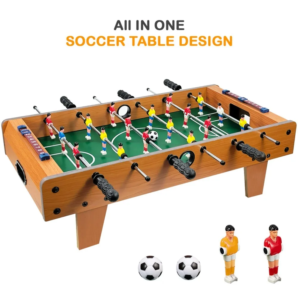 Football Table Mini Football Table Game Footballs Score Keepers Wood Soccer Table Top for Kids Family Night Parties Game Rooms 3