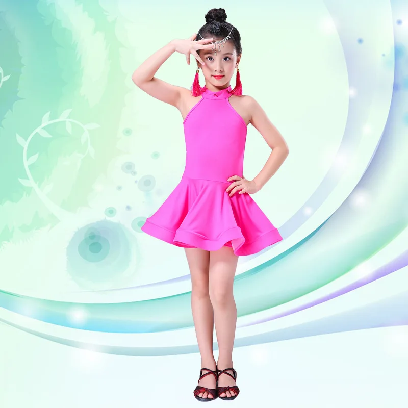 Girl Dance Costume Children Costumes Set Diamond Pleated Skirt Latin Dance Dress Kids Latin Dress Costume for Girls Ballroom Costume Salsa Rumba Cha Cha Tango Stage