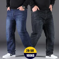 10XL Men's Classic Jeans Man Pants Oversize Plus Size FASHION JEAN Wide Leg Trousers Baggy Clothes Clothing Cargo Male Mens Slim 1
