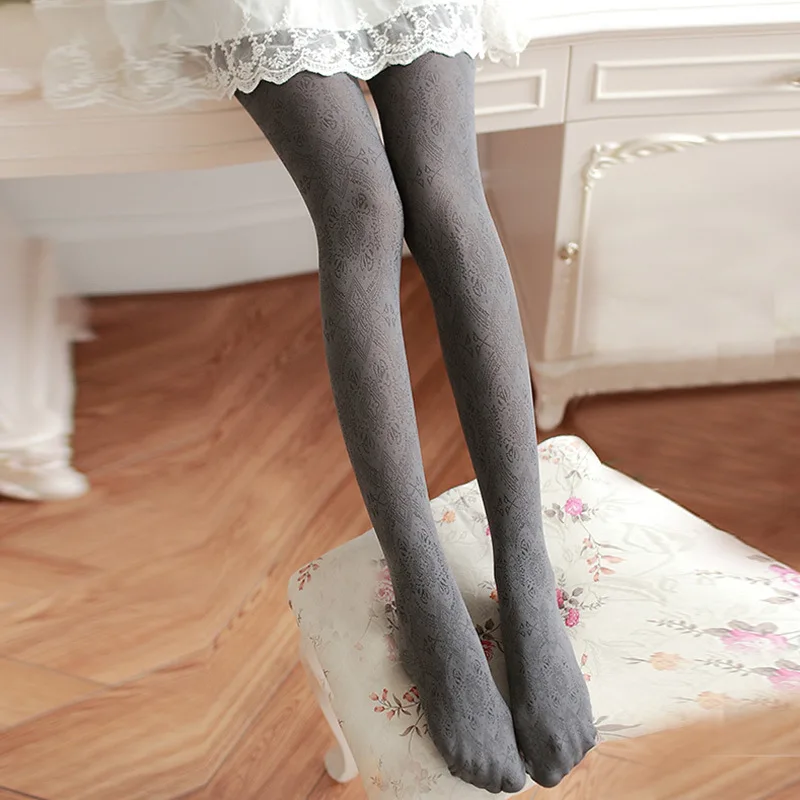 

120D Knitted Pantyose Lolita Virgin Girl Korea Japan Sheer Thigh High Lace Top Summer Strumpfhose Collant Breathable Durable