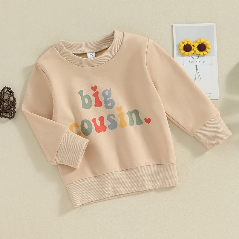 

Baby Toddler Girl Boy Sweatshirt Romper Long Sleeve Sister Brother Cousin Matching Outfit Fall Winter Clothes