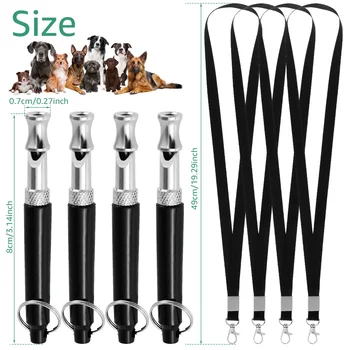 4Pcs Dog Whistle Adjustable Training Ultrasonic Puppy Whistle with Lanyard To Stop Barking Bark Deterrent Whistle Control Dog 3