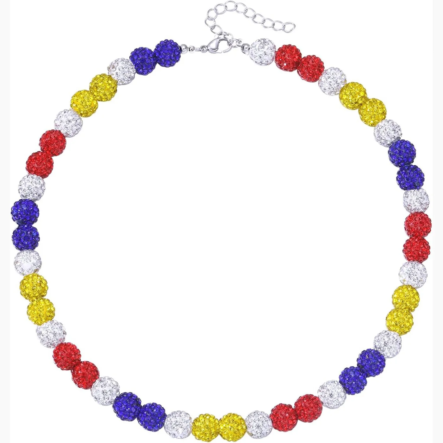 Baseball Beaded Chain Necklace for Men,Bling Ice Collection Baseball Necklace Gifts for Boys Baseball Team Lovers,18inch(45cm) 4