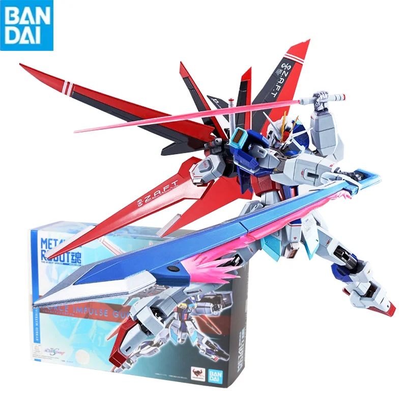 

Bandai Gunpla Metal Robot Spirits Zgmf-X56S Force Impulse Gundam Collectible Anime Figures Models Desktop Ornaments Kid Gift