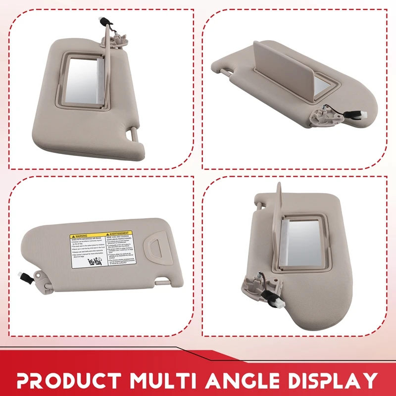 Beige Sun Visor For Nissan Altima 2013- With Vanity Mirror