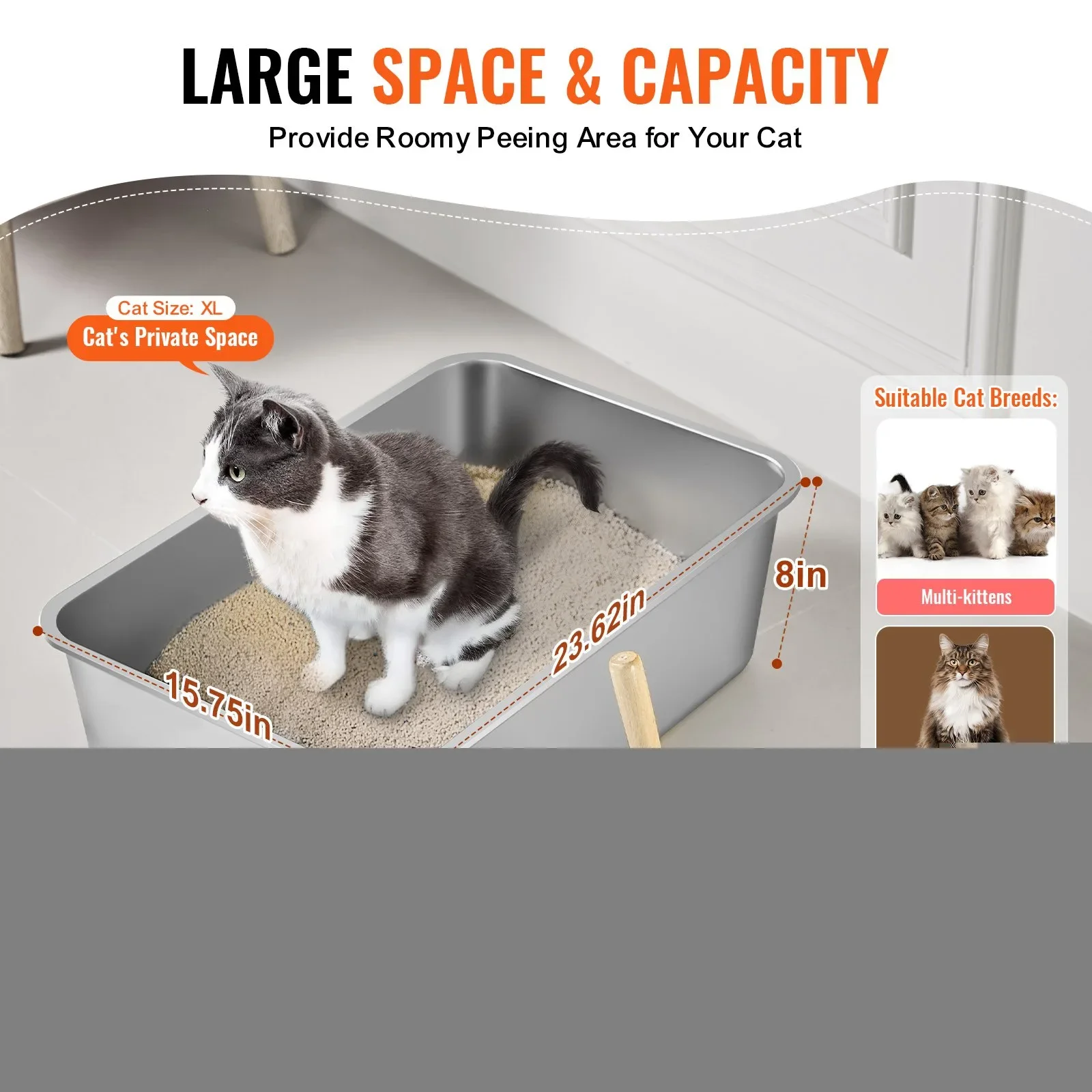 Large Capacity Cat Litter Box