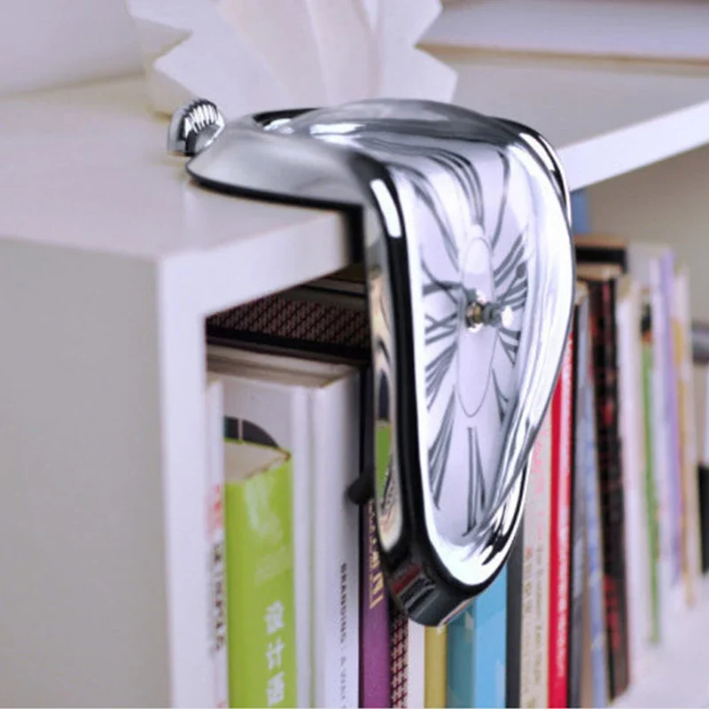 SUQ Decoratieve Dali Smeltende klok, Wandklok, Smeltklok, Overrealistisch Salvador Dali Horloge Gesmolten Klok, Romeins Cijfer, voor Decoratieve