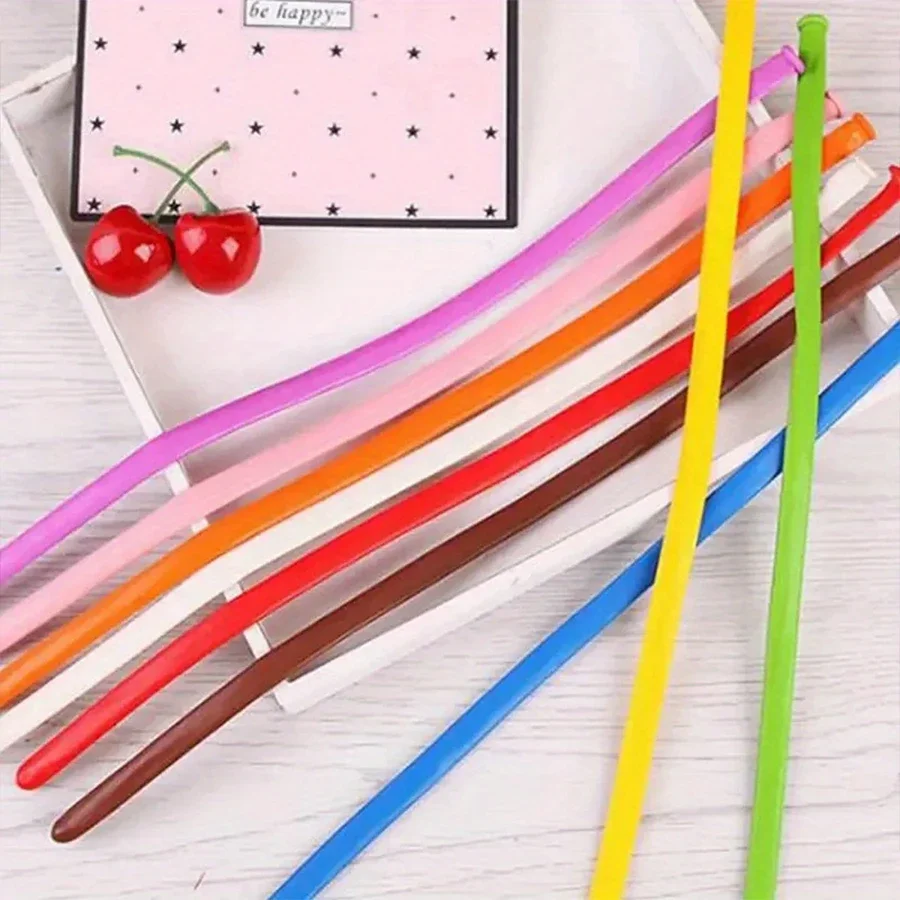 50pcs Balloon Long Strip Spiral Style Color Latex Gathering Party Birthday Wedding Decoration Balloon Design Inflator latex balloons