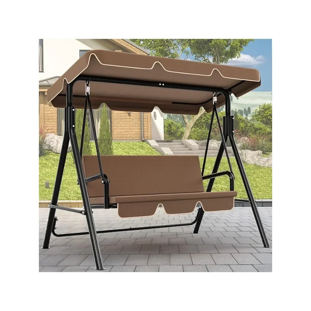 Balcony Outdoor Garden Swings Poolside Swing Chair Outdoor 3-Person Porch Swing With Stand Suitable Freight free