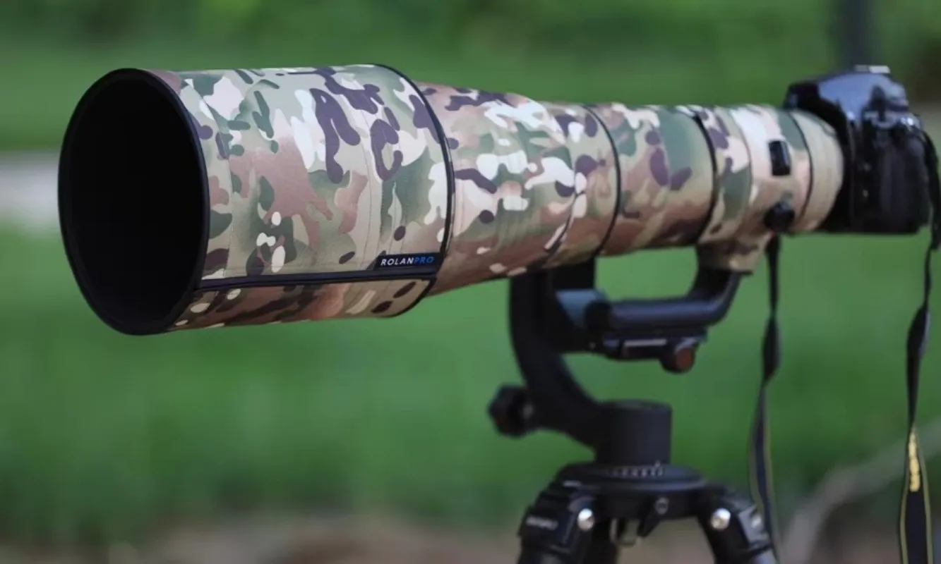 롤란프로 방수 렌즈 카모 코트 (니콘 AF-S 500mm F/4E FL ED VR 커버 보호 슬리브 케이스, 캐논 500 f4e DSLR 사진 가방)