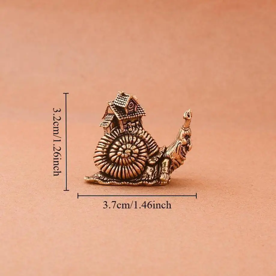 Creative Exaggerate Solid Brass Snail House Small Ornaments Tea Pet Ceremony Copper Simulation Animal Figurines Miniatures Decor