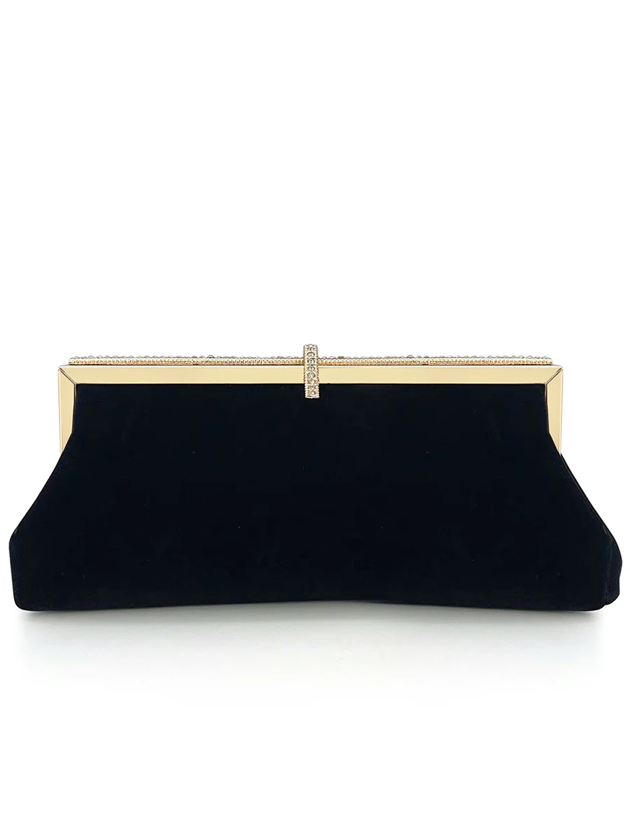Schwarzer Samt Abendessen Clutch Hochzeits feier Handtasche Jahres