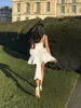 Elegant Female White Sleeveless Sling Mini Skirt Sexy Slim Pleated Chic Bow Backless Short Dress 2025 Women New Evening Robes 4