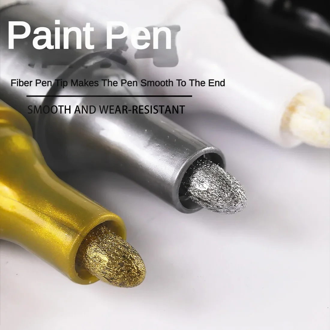 Metallic Paint Marker Pens with Ink Set Gold Silver White 2mm Art Markers for Manga Crafts Scrapbooking Stationery Art Supplies 4