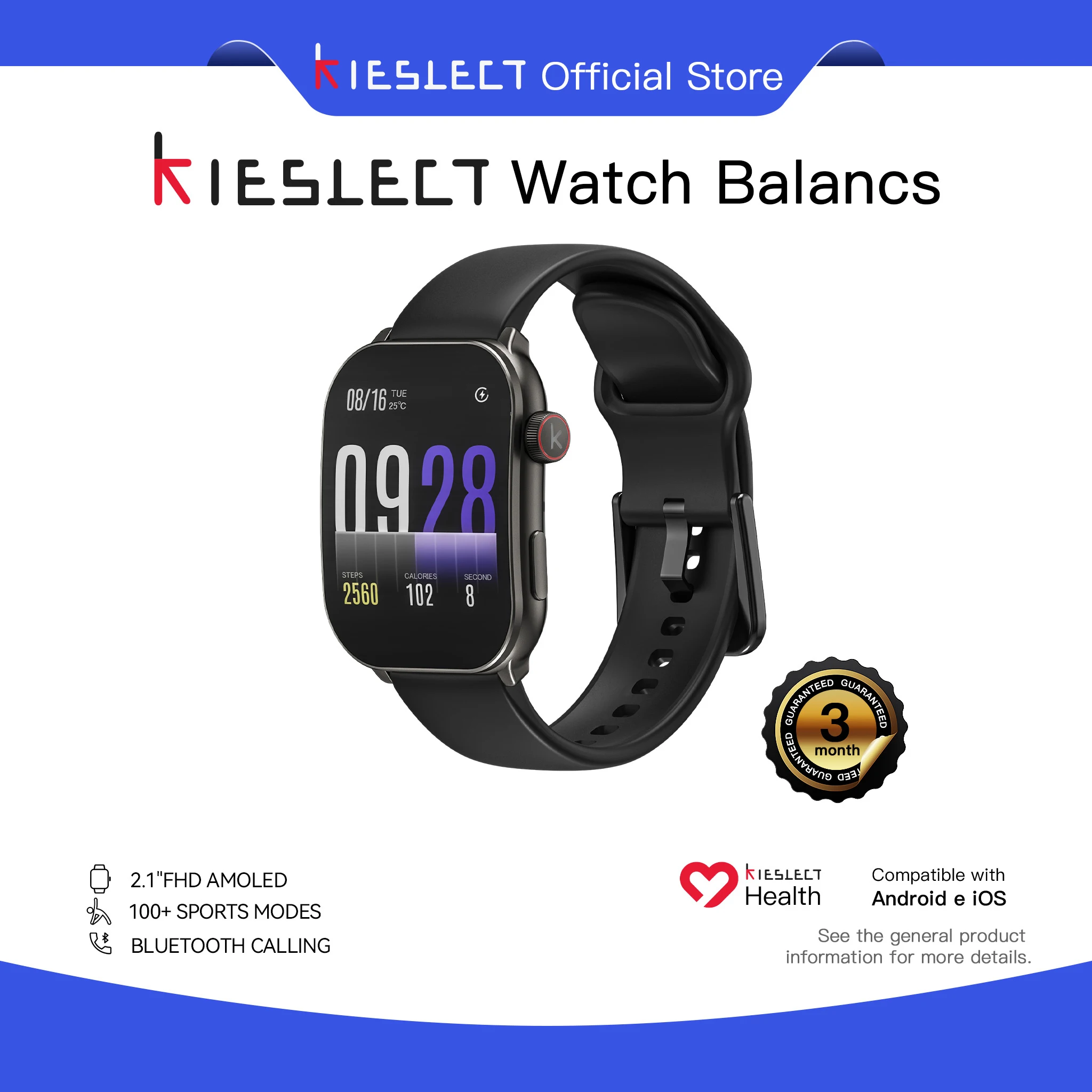 Kieslect Balancs Smart Calling Watch mit 2,1 Zoll gebogenem AMOLED-Display, AOD, Fitness- und Gesundheitstracker, Touchscreen, wasserdicht - AliExpress 44