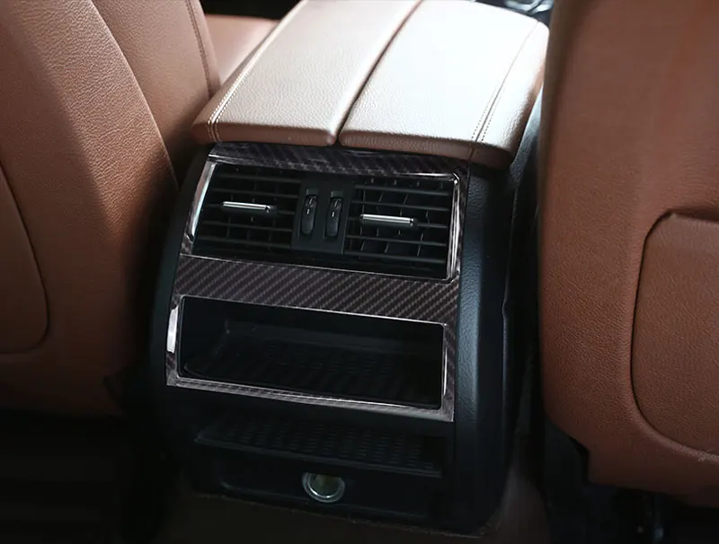 

Carbon fiber Interior Accessory ABS Plastic Rear Row Air Conditioning Outlet Trim Sticker For BMW 5 Series f10 520 525 2011-2016